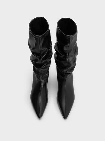 Gi&agrave;y boots cao g&oacute;t cổ cao, Đen, hi-res