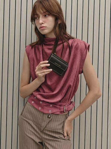 Lyla Front-Pocket Card Holder, Black, hi-res