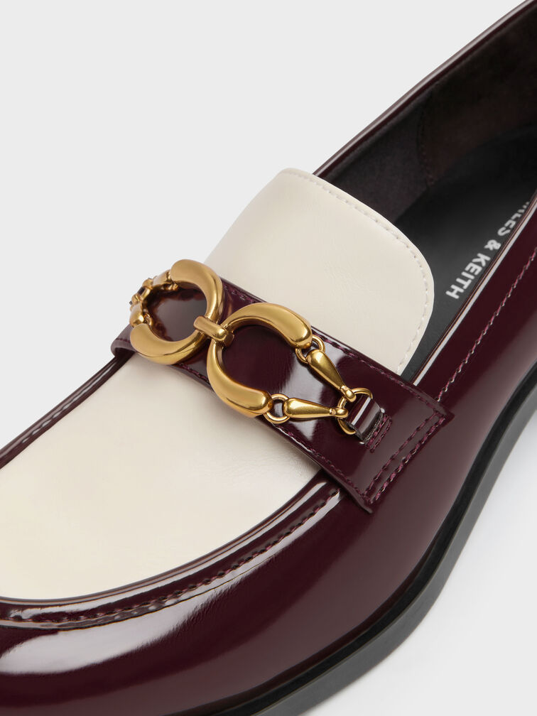 Gi&agrave;y lười đế cao mũi tr&ograve;n, Đỏ burgundy, hi-res