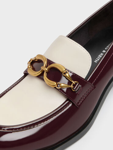 Gi&agrave;y lười đế cao mũi tr&ograve;n, Đỏ burgundy, hi-res
