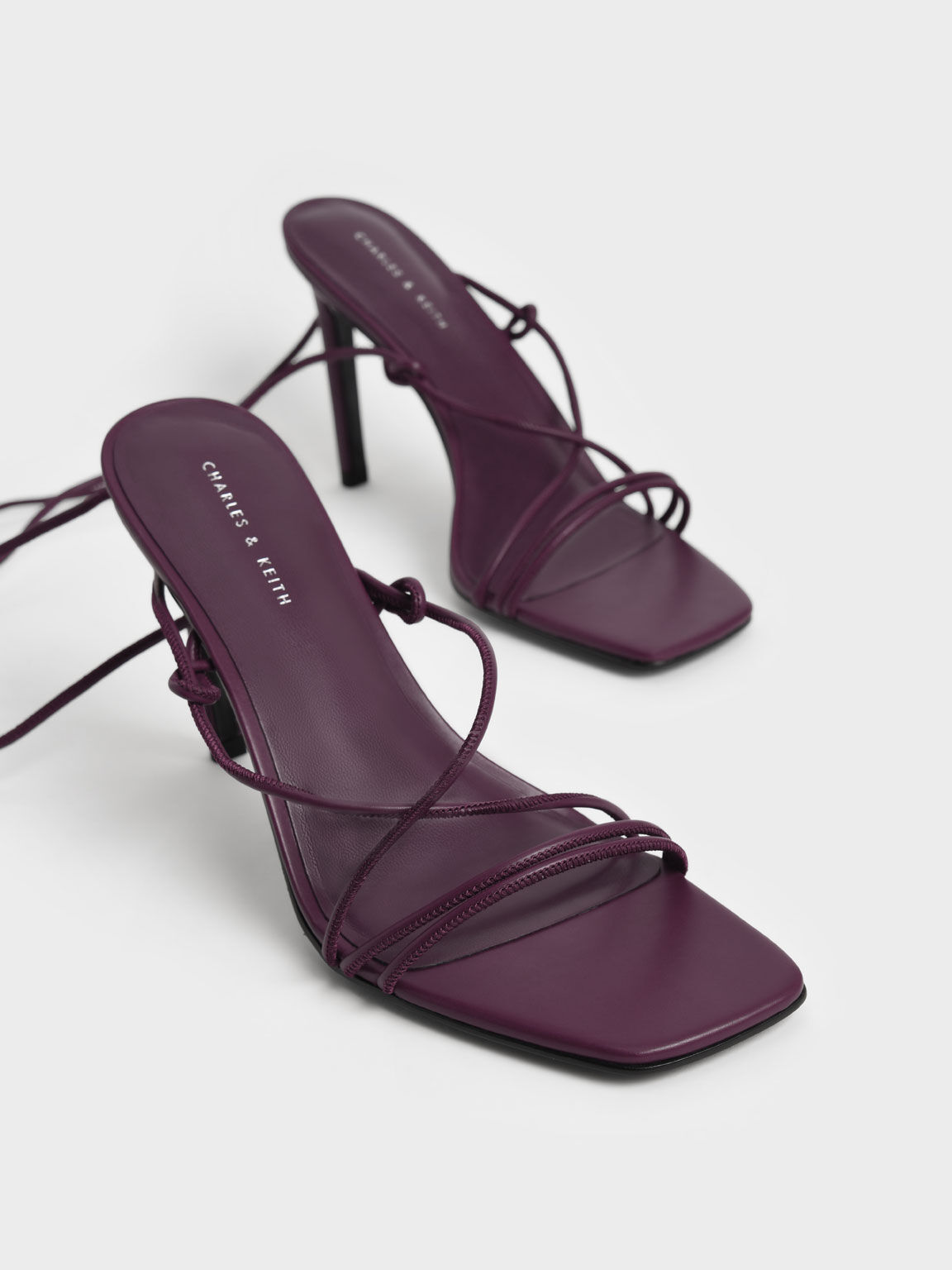 Strappy Tie-Around Stiletto Sandals, Purple, hi-res