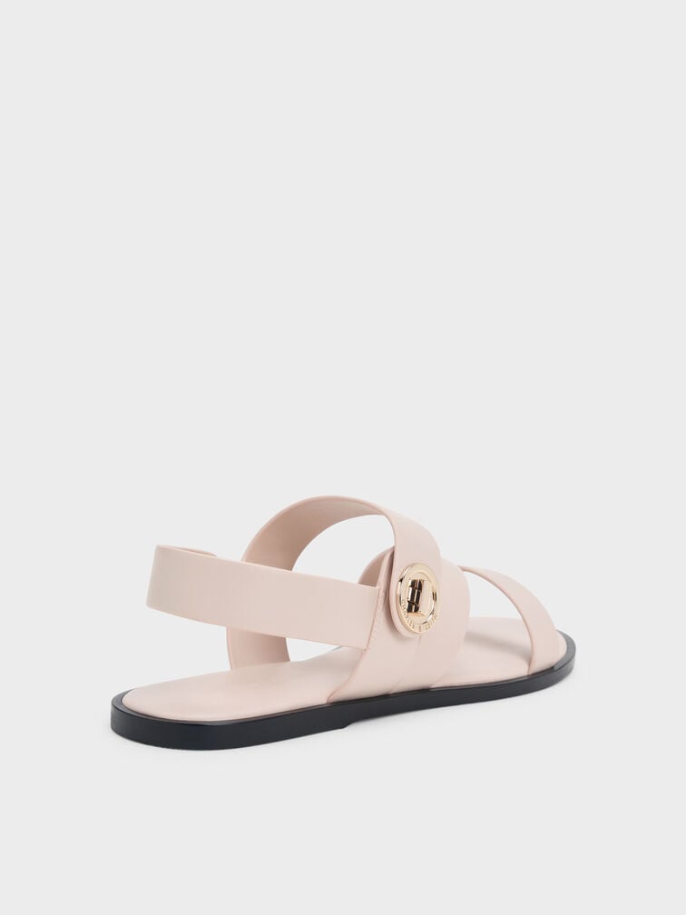 Yara Turn Lock Strappy Sandals, Cream, hi-res