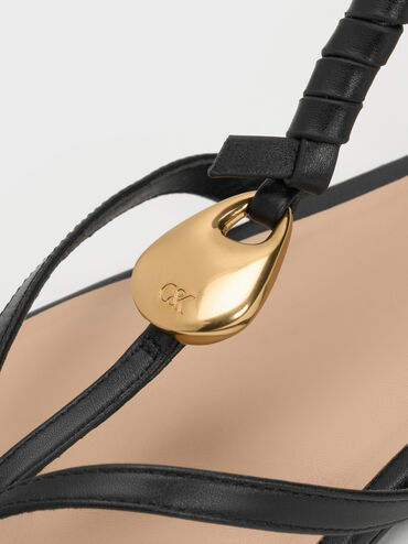 Gi&agrave;y sandals đế bệt Adema, Đen, hi-res