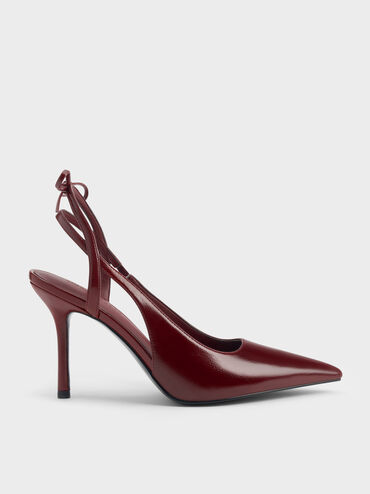Gi&agrave;y sandals cao g&oacute;t mũi nhọn, Đỏ burgundy, hi-res