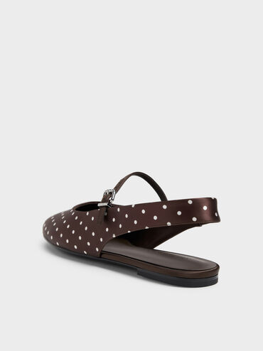 Gi&agrave;y sandals đế bệt Imani Polka-Dot, Dark Brown Textured, hi-res