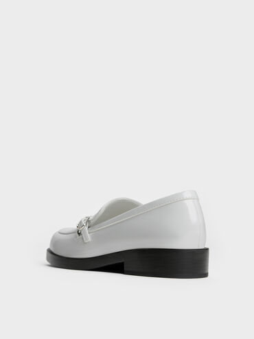 Georgie Chain Loafers, Light Grey, hi-res