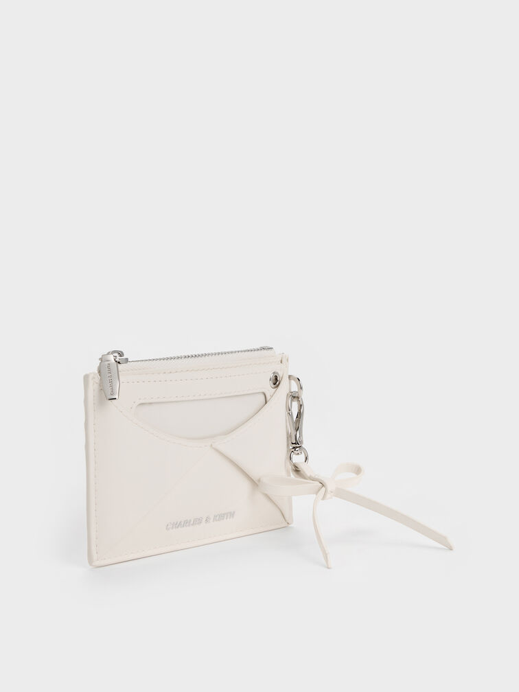 Hazel Bow Panelled Card Holder, Cream, hi-res