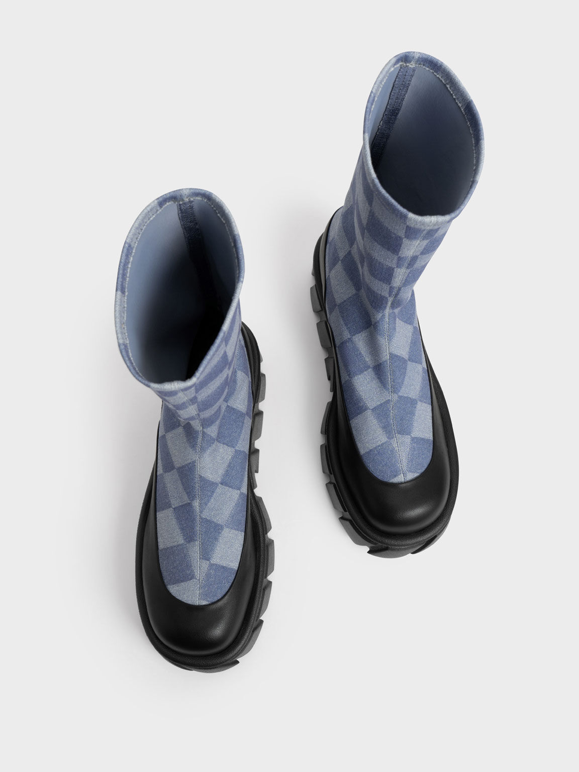 Giày boots nữ Aberdeen Denim Checkered Platform, Nhiều màu, hi-res