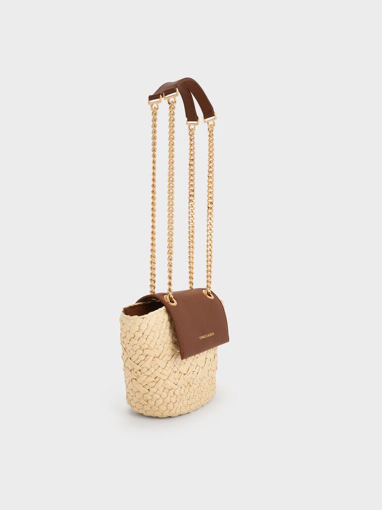 T&uacute;i đeo ch&eacute;o Shalia Raffia Chain-Strap, Natural Raffia, hi-res