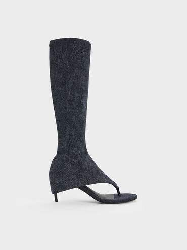 Aether Denim Thong Boots, Dark Blue, hi-res