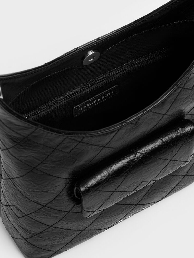 T&uacute;i đeo vai Duo Quilted Front-Pocket, Noir, hi-res