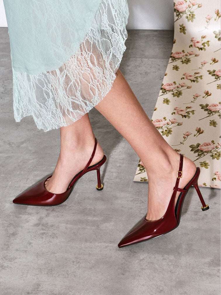 Gi&agrave;y sandals cao g&oacute;t Wynn Patent Pointed-Toe, Đỏ, hi-res