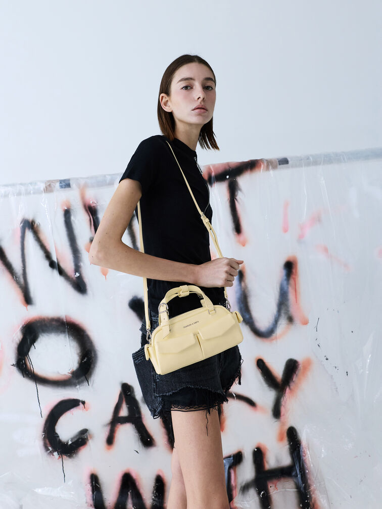 Rachel Multi-Pocket Bowling Bag, Butter Yellow, hi-res
