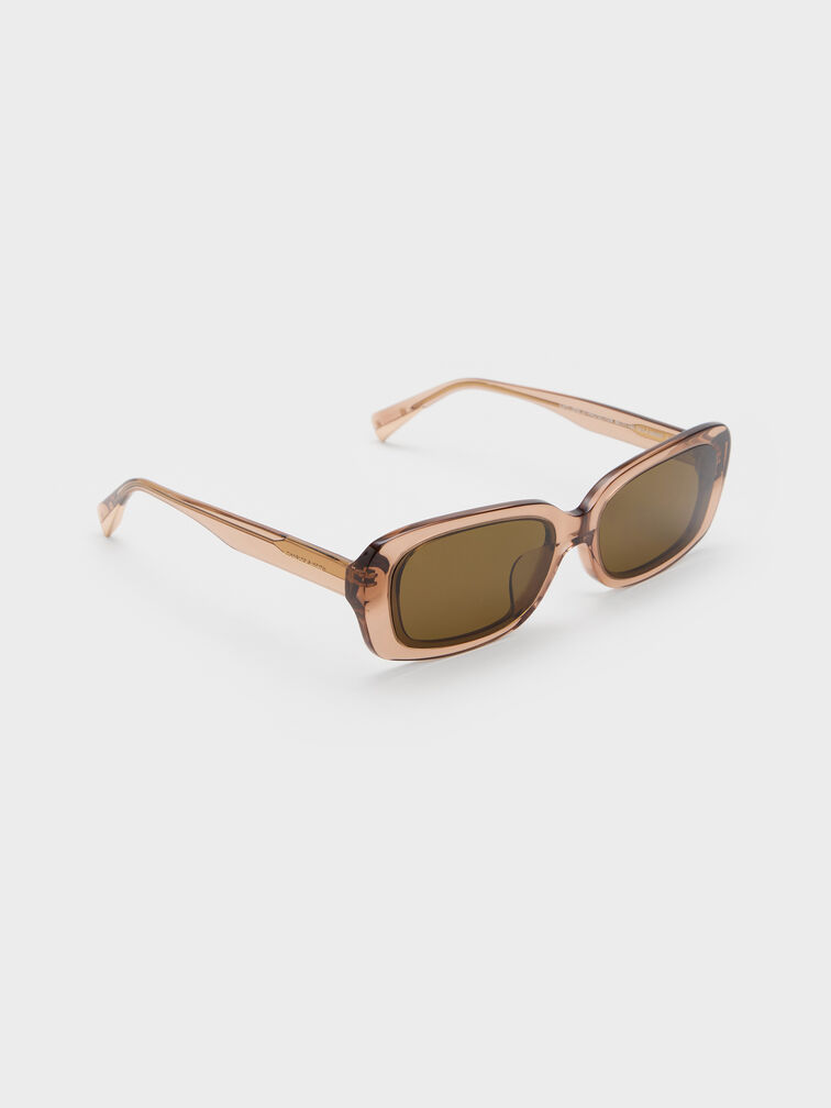 Aubrey Rectangular Sunglasses, Chestnut Brown, hi-res