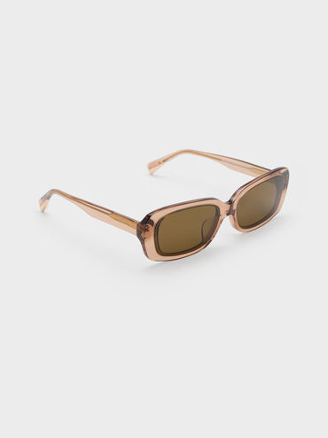 Aubrey Rectangular Sunglasses, Chestnut Brown, hi-res