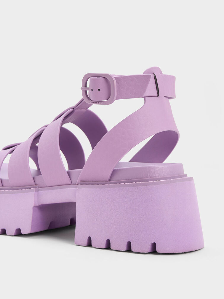Giày sandals quai ngang Nadine Gladiator Platform, Xám hoa lilac, hi-res