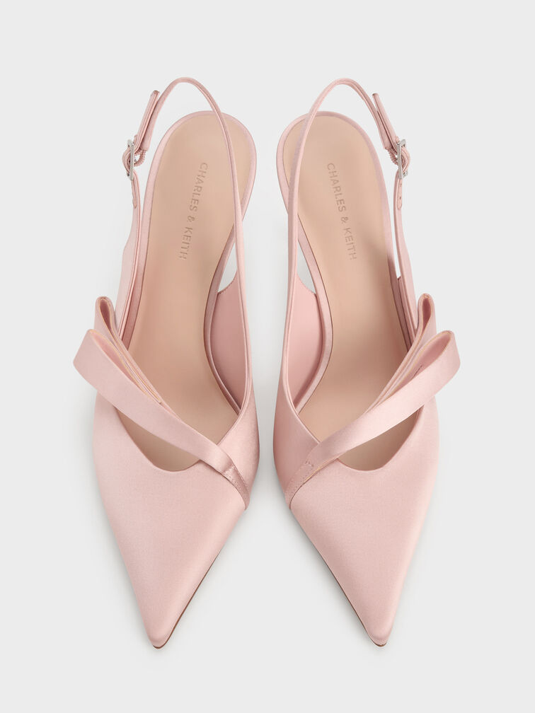 Gi&agrave;y sandals cao g&oacute;t Satin, Hồng, hi-res