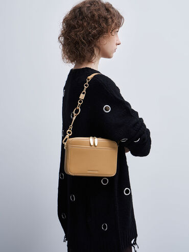 Túi đeo chéo Lock & Key Chain, Vàng lạc đà, hi-res
