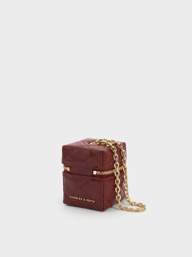 T&uacute;i x&aacute;ch h&igrave;nh hộp Micro Janie, Đỏ burgundy, hi-res
