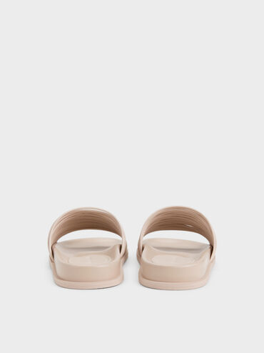 Fianna Strappy Slide Sandals, Beige, hi-res