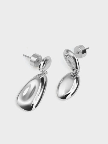 Donora Sculptural Drop Earrings, Silver, hi-res
