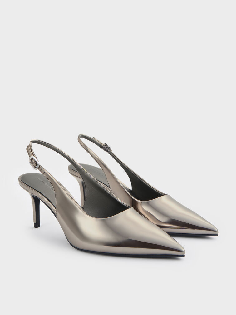 Gi&agrave;y cao g&oacute;t b&iacute;t mũi Kaia Metallic, X&aacute;m be, hi-res