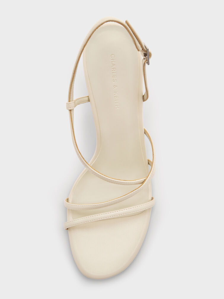 Strappy Stiletto-Heel Slingback Sandals, Chalk, hi-res