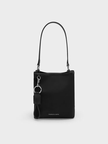 Levy Nylon Bucket Bag, Noir, hi-res