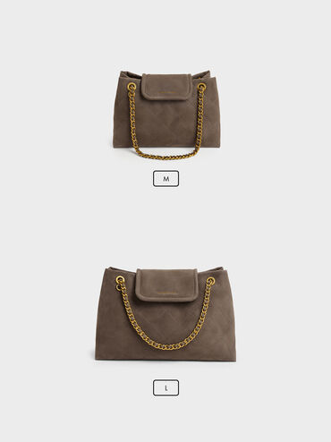 T&uacute;i đeo vai nắp gập Apfra, Stone Grey, hi-res