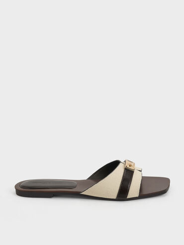 Lando Canvas Belted Slide Sandals, Multi, hi-res