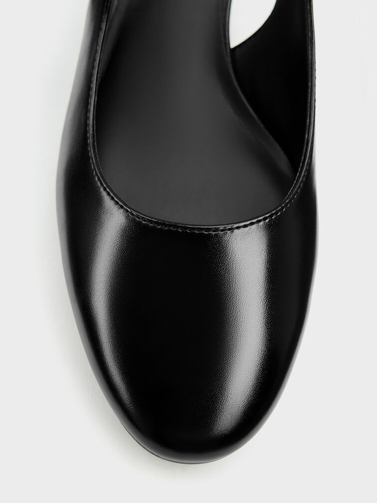 Block-Heel Slingback Mary Jane Pumps, Black, hi-res