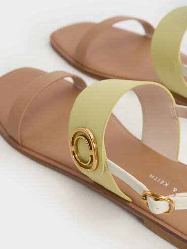 Giày sandals nữ quai hậu Metallic Accent, Nhiều màu, hi-res