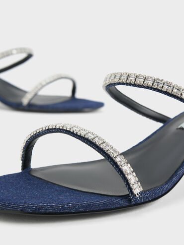 Giày sandals cao gót hở mũi Ambrosia, Xanh dương, hi-res