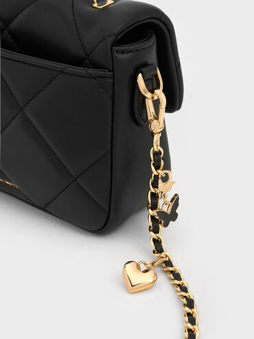 Túi xách phom chữ nhật Quilted Boxy, Đen, hi-res