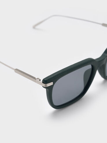 Kính mát gọng chữ nhật Aura Recycled Acetate, Xanh mòng két, hi-res