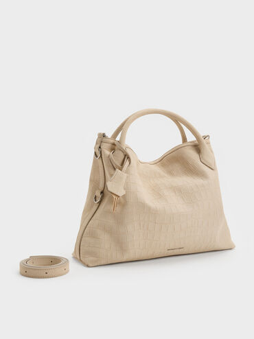 Delfina Chain Tote Bag, Dusted Oat, hi-res