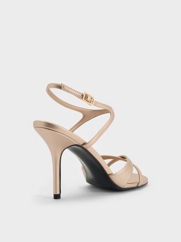 Gi&agrave;y sandals cao g&oacute;t Metallic, Rượu vang, hi-res