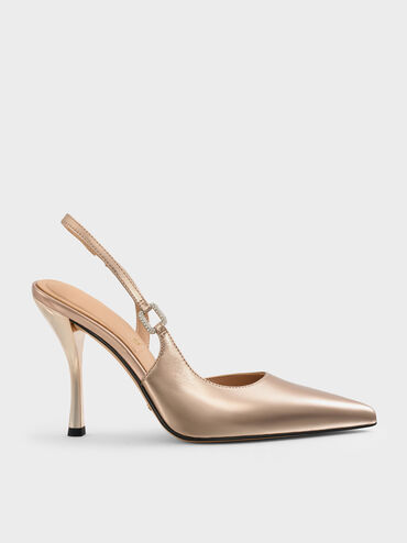 Gi&agrave;y sandals cao g&oacute;t Metallic Leather, Đồng, hi-res