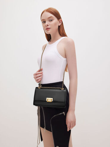 Everline Braided-Strap Shoulder Bag, Black, hi-res