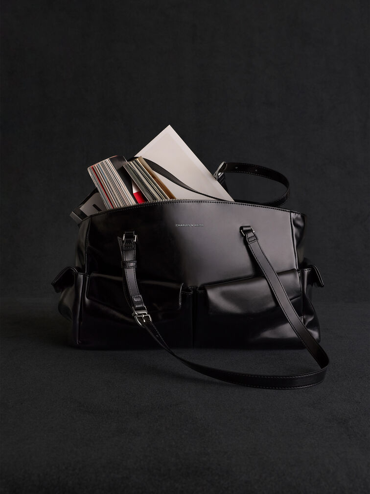 T&uacute;i tote phom chữ nhật Rachel, Noir, hi-res