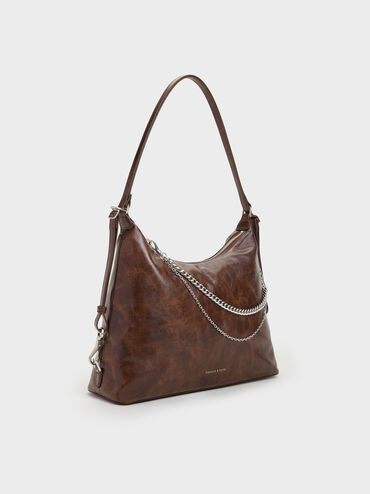 Atwood Chain Convertible Hobo Bag, Distressed Coffee, hi-res