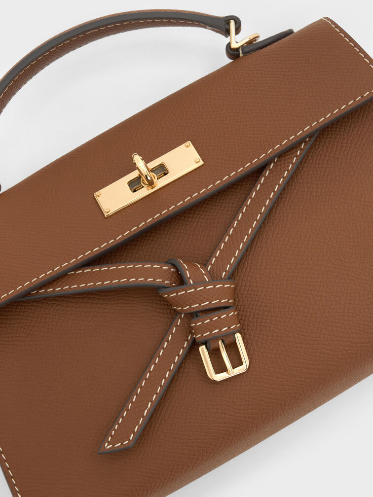T&uacute;i x&aacute;ch h&igrave;nh thang Tricha Knotted-Belt, Chocolate, hi-res