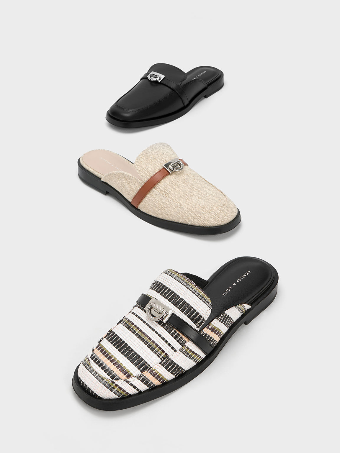 Giày mules Metallic Accent Striped Loafer, Nhiều màu, hi-res