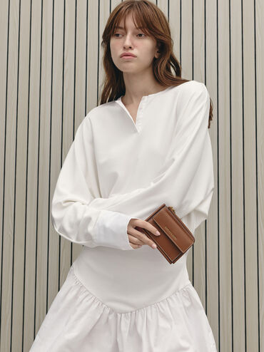 Lyla Front-Pocket Card Holder, Chocolate, hi-res