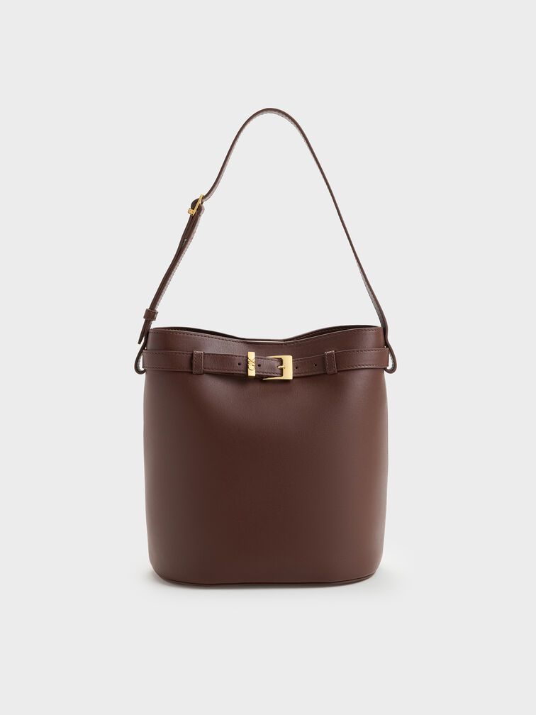 T&uacute;i đeo vai Jody Leather Belted, N&acirc;u, hi-res
