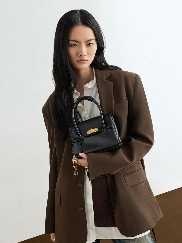 T&uacute;i tote Mini Kerry, Đen, hi-res