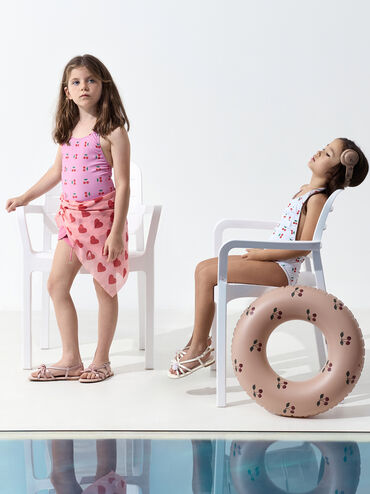 Gi&agrave;y sandals b&eacute; g&aacute;i Bow Flower-Pearl, Trắng, hi-res