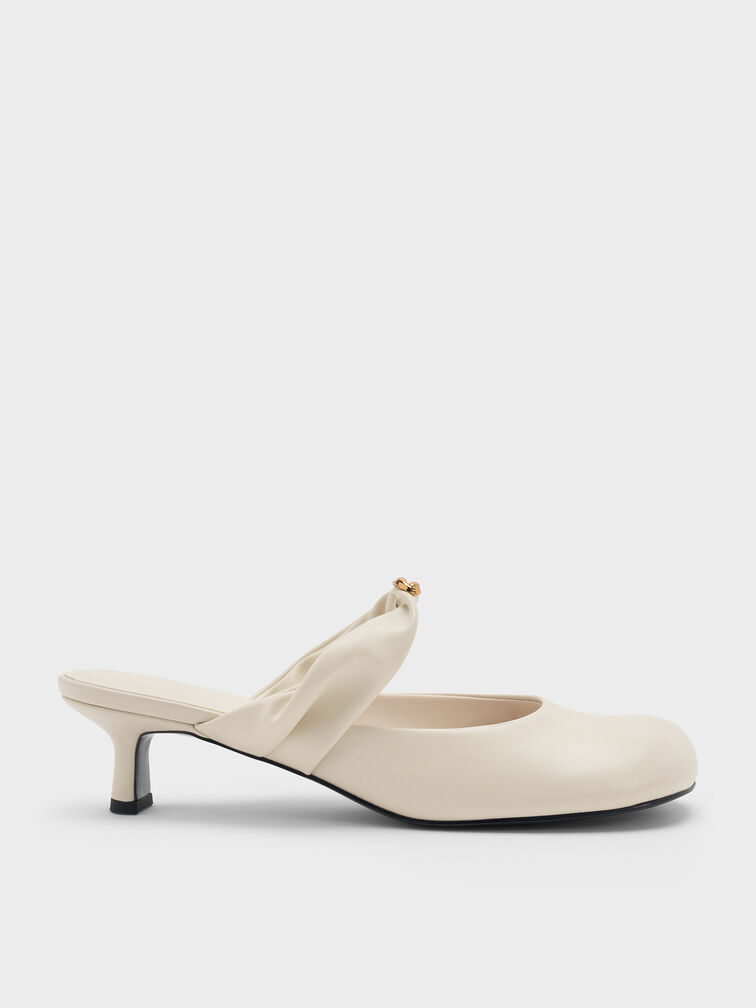 Gi&agrave;y mules cao g&oacute;t Metallic-Accent, Phấn, hi-res