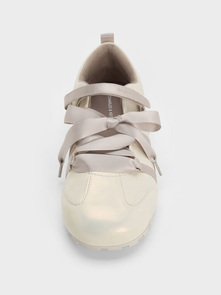 Gi&agrave;y sneakers cổ thấp Silko Pearlescent, Phấn, hi-res