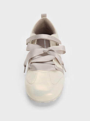 Gi&agrave;y sneakers cổ thấp Silko Pearlescent, Phấn, hi-res